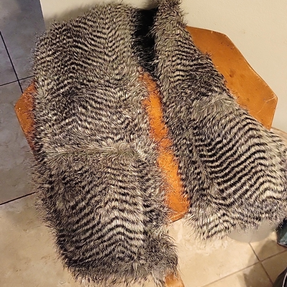 Karl Lagerfeld Faux Fur Scarf with Pockets
